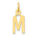 14K Yellow Gold Small Slanted Block Initial Letter M Charm Pendant - (B13-523)