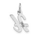 14K White Gold Small Script Initial Letter H Charm Pendant - (B14-361)