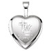 Sterling Silver Baptism Heart Locket - (A81-629) Sterling Silver Baptism Heart Locket - (A81-629)