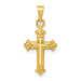 14K Yellow Gold Fleur de Lis Hollow Cross Charm - (A83-290) 14K Yellow Gold Fleur de Lis Hollow Cross Charm - (A83-290)