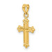 14K Yellow Gold Fleur de Lis Hollow Cross Charm - (A83-290) 14K Yellow Gold Fleur de Lis Hollow Cross Charm - (A83-290)