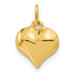 14K Yellow Gold Puffed Heart Charm 15mm length - (A83-440)