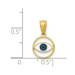 14K Yellow Gold Polished Enameled Eye Pendant - (A85-920)