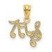 14K Yellow Gold Polished Music Notes Pendant - (A85-929)