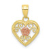 10K Two-tone Gold Small Heart Charm - (A86-671) 10K Two-tone Gold Small Heart Charm - (A86-671)