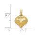 14K Yellow Gold Satin & Diamond-cut Puffed Heart Pendant - (A87-137)