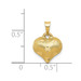 14K Yellow Gold Satin & Diamond-cut Puffed Heart Pendant - (A87-137)