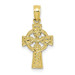 10K Yellow Gold Celtic Cross With Eternity Circle Pendant - (A88-287)