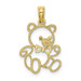 10K Yellow Gold Cut out Teddy Bear Charm Pendant - (A88-377)