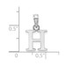 10K White Gold Polished H Block Initial Charm Pendant - (A88-434) 10K White Gold Polished H Block Initial Charm Pendant - (A88-434)