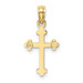 10K Yellow Gold Budded Cross Charm Pendant - (A88-892) 10K Yellow Gold Budded Cross Charm Pendant - (A88-892)