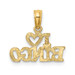 14K Yellow Gold Polished and Textured I Love Bingo Charm Pendant - (A90-266)