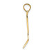14K Yellow Gold With Black Enamel 3-D Table Fork Charm Pendant - (A91-411)