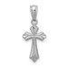 14K White Gold Budded Cross Charm - (A98-256) 14K White Gold Budded Cross Charm - (A98-256)