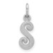 14K White Gold Initial Letter S Charm Pendant - (A98-466)