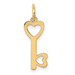 14K Yellow Gold Heart-Shaped Key Charm - (A98-948) 14K Yellow Gold Heart-Shaped Key Charm - (A98-948)