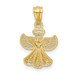14K Yellow Gold Polished Angel Pendant - (B11-221)