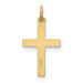 14K Yellow Gold Heart Cross Charm - (B11-704)