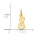 14K Yellow Gold Small Script Initial Letter E Charm Pendant - (B11-854)