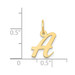 14K Yellow Gold Small Script Initial Letter A Charm Pendant - (B11-900)
