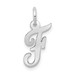 14K White Gold Small Script Initial Letter F Charm Pendant - (B11-925)