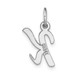 14K White Gold Small Script Initial Letter K Charm Pendant - (B11-937)