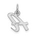 14K White Gold Small Script Letter Initial A Charm Pendant - (B13-147)