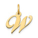 14K Yellow Gold Small Fancy Script Initial Letter W Charm - (B13-318)