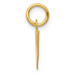 14K Yellow Gold Small Fancy Script Initial Letter W Charm - (B13-318)