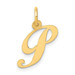 14K Yellow Gold Small Fancy Script Initial Letter P Charm - (B13-345)
