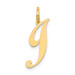 14K Yellow Gold Small Fancy Script Initial Letter J Charm - (B13-368)