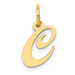 14K Yellow Gold Small Fancy Script Initial Letter C Charm - (B13-536)