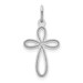 14K White Gold Polished Small Ribbon Cross Pendant - (B14-237) 14K White Gold Polished Small Ribbon Cross Pendant - (B14-237)