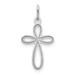14K White Gold Polished Small Ribbon Cross Pendant - (B14-237) 14K White Gold Polished Small Ribbon Cross Pendant - (B14-237)