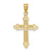 14K Yellow Gold Two-tone Budded Cross Pendant - (A83-272) 14K Yellow Gold Two-tone Budded Cross Pendant - (A83-272)