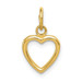 14K Yellow Gold Solid Polished Flat-Backed Heart Charm - (A83-455) 14K Yellow Gold Solid Polished Flat-Backed Heart Charm - (A83-455)