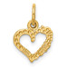 14K Yellow Gold Polished I Love You Heart Charm - (A83-469)