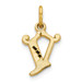14K Yellow Gold Initial Letter V Charm Pendant - (A83-824)