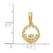 14K Yellow Gold Polished Claddagh Pendant 18mm length - (A84-721) 14K Yellow Gold Polished Claddagh Pendant 18mm length - (A84-721)