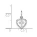 14K White Gold Cross In Heart Charm 16mm length - (A84-878)