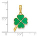 14K Yellow Gold 4-Leaf Clover Translucent Acrylic Pendant - (A85-296)