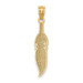 14K Yellow Gold Polished Feather Pendant - (A86-346) 14K Yellow Gold Polished Feather Pendant - (A86-346)