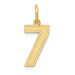 14K Yellow Gold Medium Satin Number 7 Charm Pendant - (A86-397)