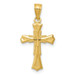 14K Yellow Gold Diamond-cut Cross Pendant - (A87-323)