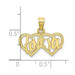 10K Yellow Gold Polished and Textured I Love You Double Heart Pendant - (A88-488) 10K Yellow Gold Polished and Textured I Love You Double Heart Pendant - (A88-488)