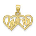 10K Yellow Gold Polished and Textured I Love You Double Heart Pendant - (A88-488) 10K Yellow Gold Polished and Textured I Love You Double Heart Pendant - (A88-488)