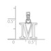 10K White Gold Polished M Block Initial Charm Pendant - (A88-547)