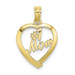 10K Yellow Gold #1 Mom In Heart Pendant - (A88-583) 10K Yellow Gold #1 Mom In Heart Pendant - (A88-583)