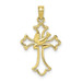 10K Yellow Gold Cutout Dove Center Cross Charm Pendant - (A89-216) 10K Yellow Gold Cutout Dove Center Cross Charm Pendant - (A89-216)