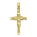 10K Yellow Gold Beaded Accent With Cross Behind Crucifix Charm Pendant - (A89-358) 10K Yellow Gold Beaded Accent With Cross Behind Crucifix Charm Pendant - (A89-358)